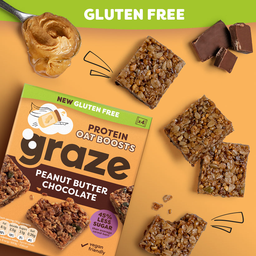 gluten free peanut butter and chocolate oat boosts